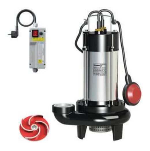 Sumak SDF18/2-Y 1.35 kw 1.8 HP 2900 D/D 220 V Monofaze Az Kirli Su Dalgıç Pompası (10 m Kablo+Flatörlü+Panolu)