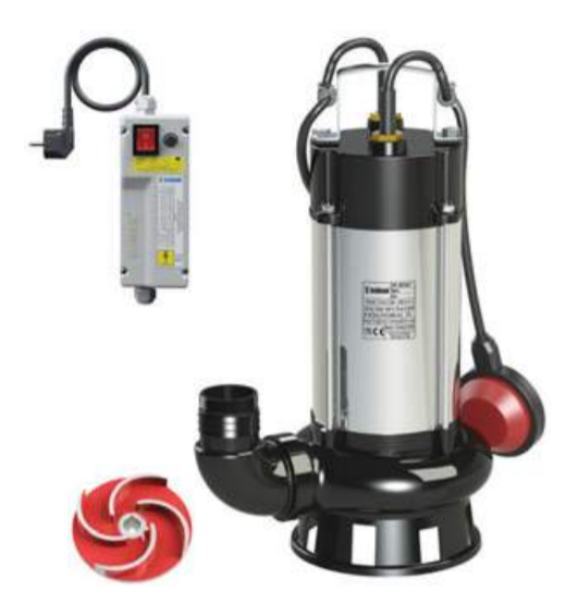 Sumak SDF14/2 1.1 kw 1.5 HP 2900 D/D 220 V Monofaze Foseptik Dalgıç Pompası (10 m Kablo+Flatörlü+Panolu)