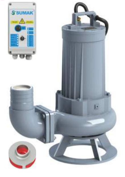 Sumak SDTB75/4 5.5 kw 7.5 HP 1450 D/D 380 V Trifaze Foseptik Dalgıç Pompası (10 m Kablo+Flatörlü+Panolu)