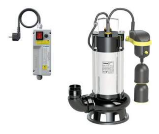 Sumak SDF14/2-A 1.1 kw 1.5 HP 2900 D/D 220 V Monofaze Asansör Flatörlü Foseptik Dalgıç Pompası (10 m Kablo+A.Flatörlü+Panolu)