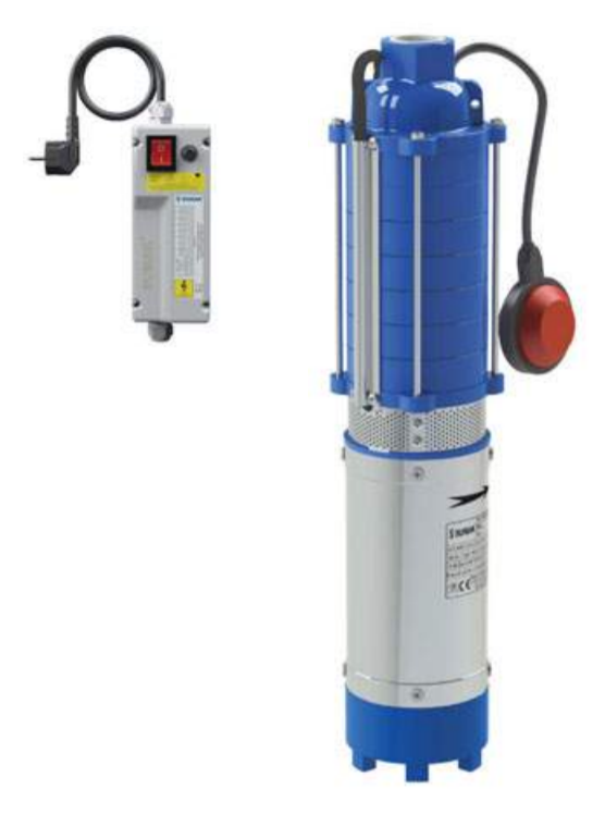 Sumak 5SDT5 0.75 kw 1 HP 2900 D/D 380 V Trifaze 5'' Dalgıç Pompası (30 m Kablo+Panolu)