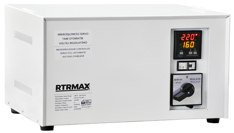 RTRMAX RTM5901 1 Kva 3.5 A 150-250 V 220 V Monofaze Servo Kontrollü Tam Otomatik Voltaj Regülatörü