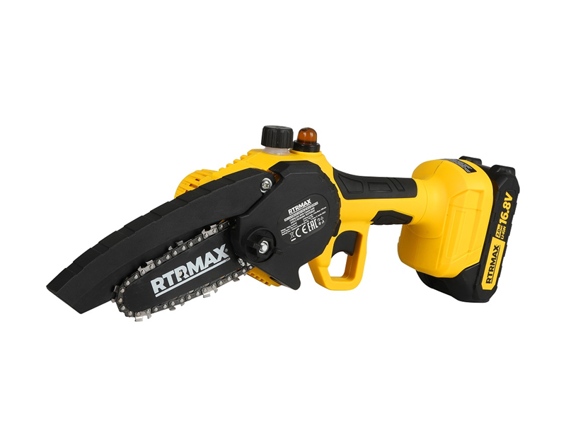 RTRMAX RTM9120 100 mm 5 M/sn 14 Diş 16.8V Lithium-ion Çift Akü 2 Ah Akülü Budama Testeresi