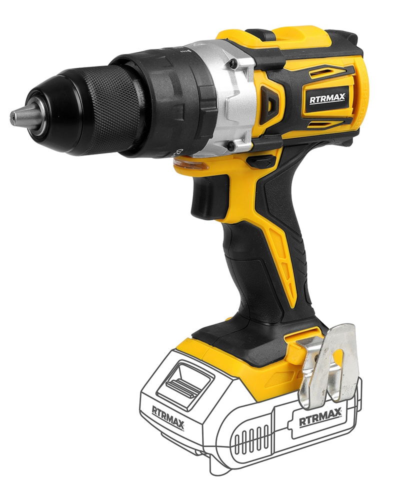 RTRMAX RTX2014B 50 Nm 0-500 D/Dk - 0-1800 D/Dk 18V Li-ion Çift Akü 2 Ah Akülü Darbeli Matkap (Akü Hariç)