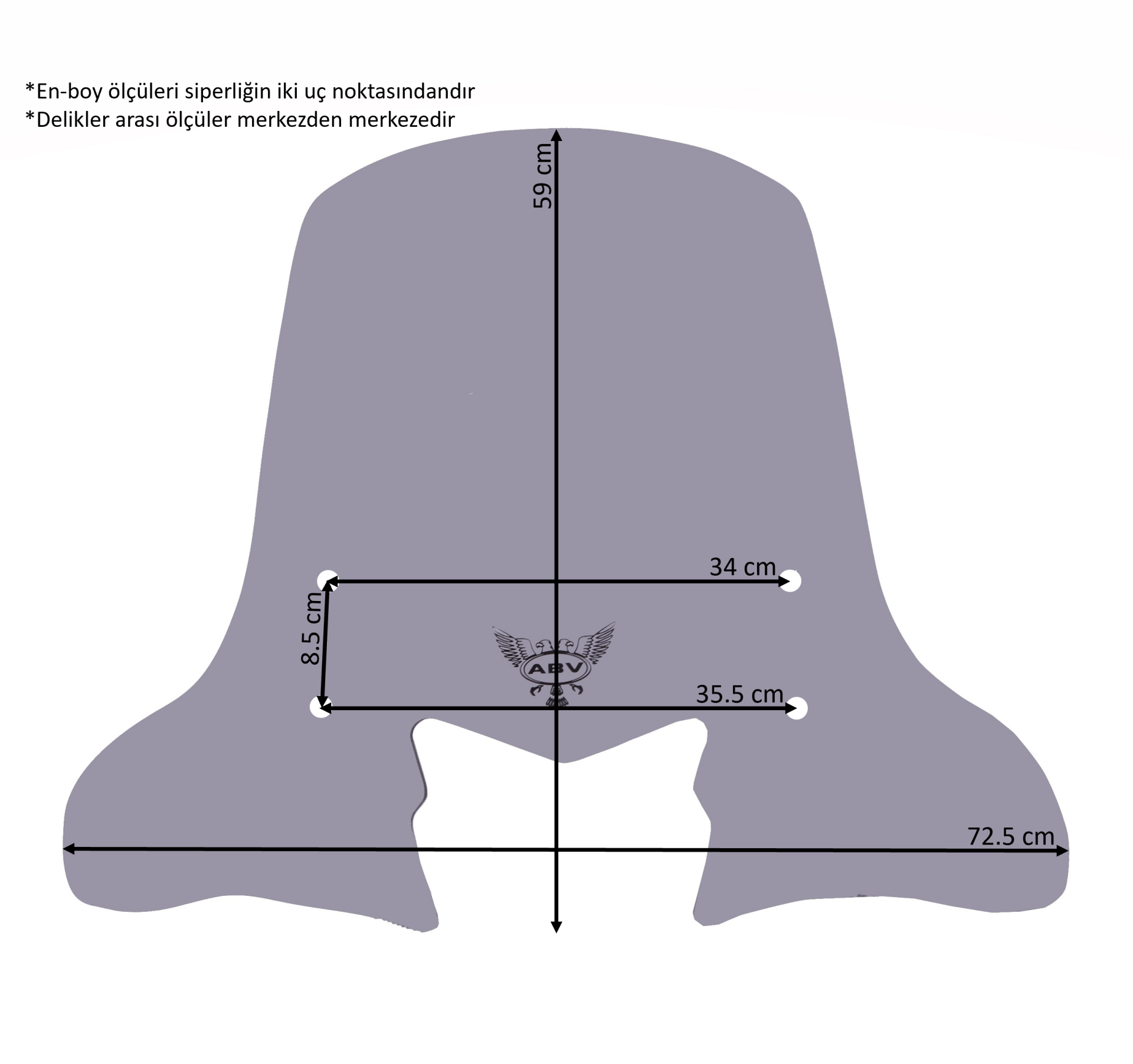 ABV Honda Dio El Korumalı Füme Tur Camı 59x72.5 cm (21-26) + Bağlantı ...