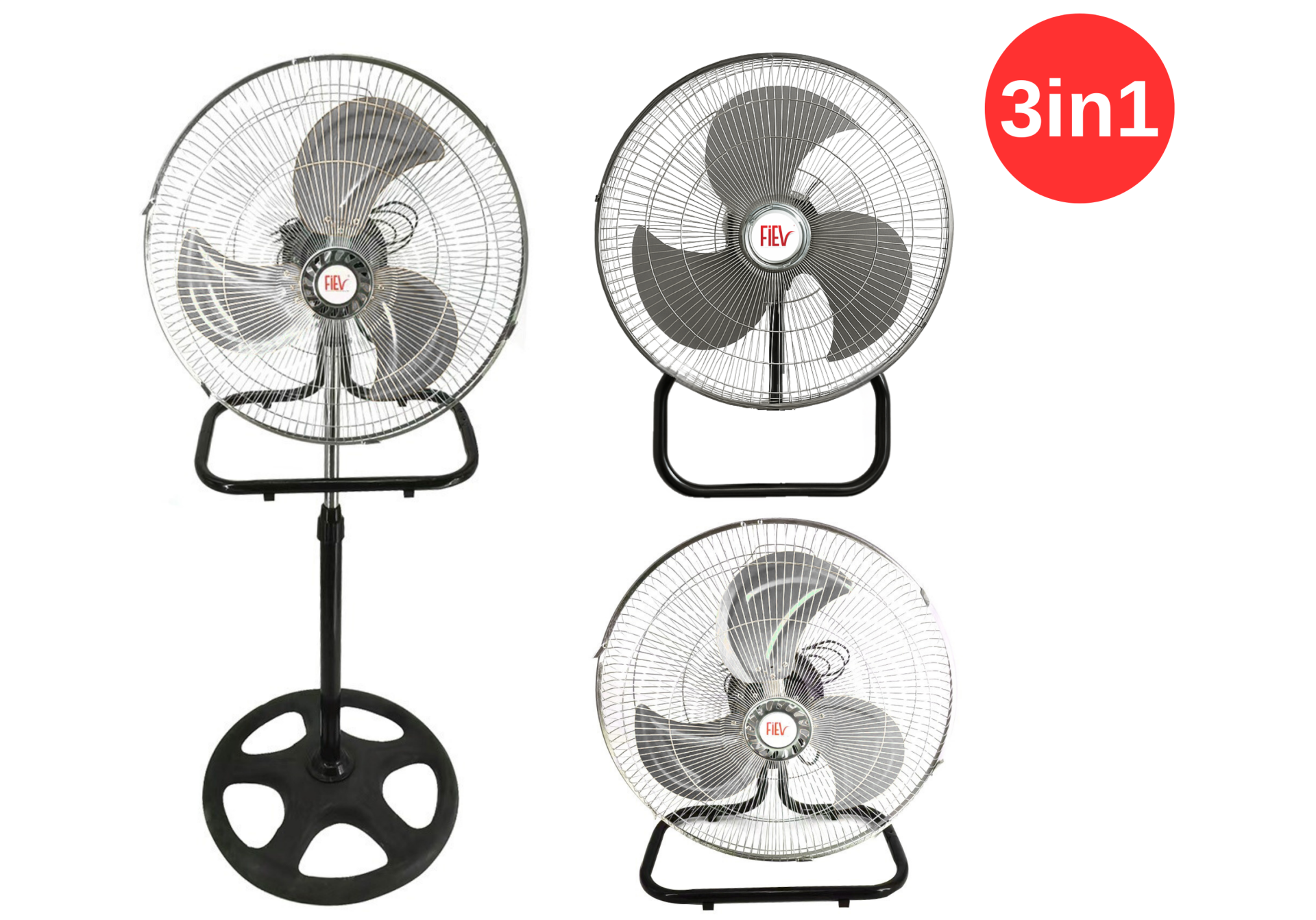 BVN Bahçıvan Fiev FSV18 (18'') 45 cm 130 W 230 V Monofaze 3in1 Ayaklı-Duvar-Masa Tipi Vantilatör