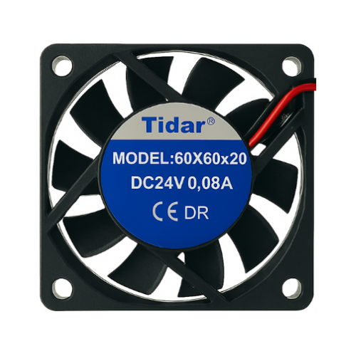 Tidar 60x60x20 mm RQA6020 2,18 W 24 VDC 27,88 m³/h 4500 D/D Kare Soğutucu Fan
