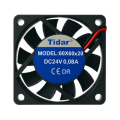 Tidar 60x60x20 mm RQA6020 2,18 W 24 VDC 27,88 m³/h 4500 D/D Kare Soğutucu Fan