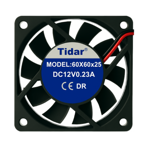 Tidar 60x60x25 mm RQA6025 2,76 W 12 VDC 39,44 m³/h 4500 D/D Kare Soğutucu Fan