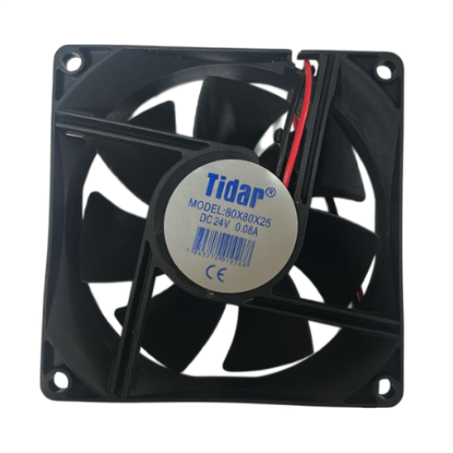 Tidar 80x80x25 mm RQA8025 2,40 W 24 VDC 65,62 m³/h 3000 D/D Kare Soğutucu Fan