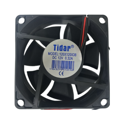 Tidar 120x120x38 mm RQA12038 4,08 W 12 VDC 161,50 m³/h 2500 D/D Kare Soğutucu Fan