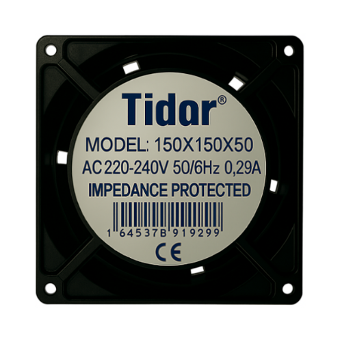Tidar 150x150x50 mm RQA15050 37 W 220 VAC 374 m³/h 2700 D/D Kare Soğutucu Fan (AVANTAJLI PAKETLER)