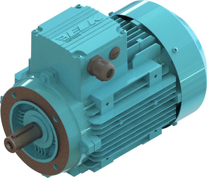 ELK 0.12 kw (1/6 HP) 1500 D/D (2EL063M4B) 380 V Trifaze IE2 Elektrik Motoru - Alüminyum B14 - Ayaksız Flanşlı