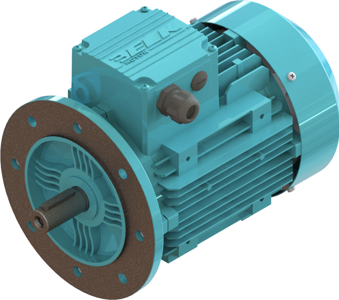 ELK 0.12 kw (1/6 HP) 1500 D/D (2EL063M4B) 380 V Trifaze IE2 Elektrik Motoru - Alüminyum B5 - Ayaksız Flanşlı