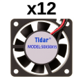 Tidar 50x50x15 mm RQA5015 2,28 W 12 VDC 27,57 m³/h 6000 D/D Kare Soğutucu Fan (AVANTAJLI PAKETLER) 12'li Paket (ÜCRETSİZ KARGO)