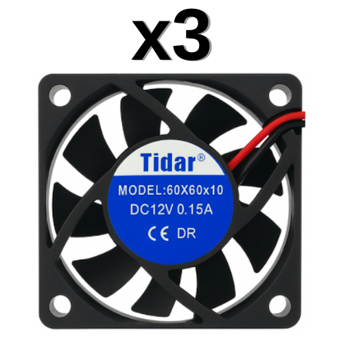 Tidar 60x60x10 mm RQA6010 2,16 W 12 VDC 24,14 m³/h 5000 D/D Kare Soğutucu Fan (AVANTAJLI PAKETLER) 3'lü Paket (ÜCRETLİ KARGO)