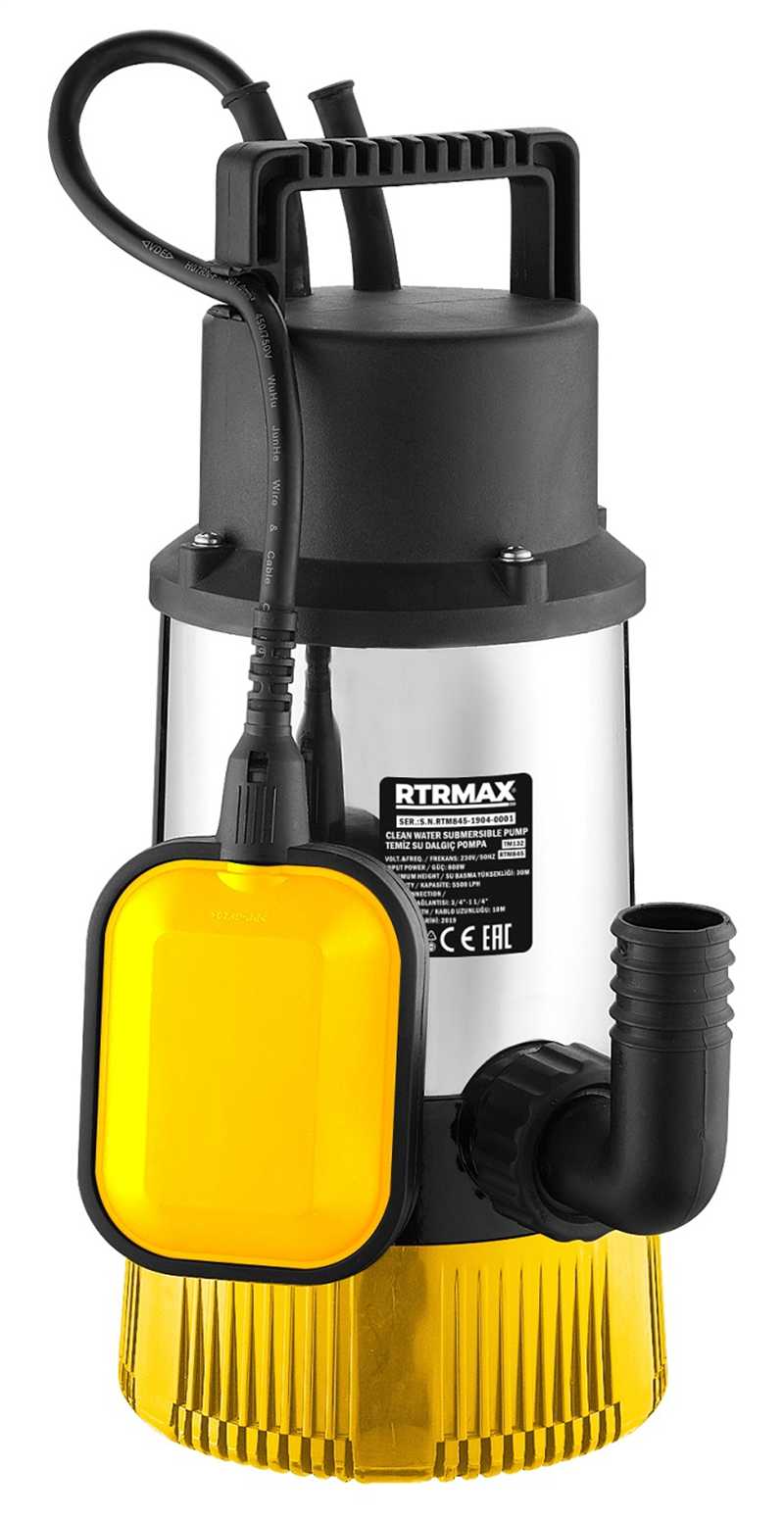 RTRMAX RTM845 30 m 3/4''-1 1/4'' 800 W 5400 L/S. Temiz Su Dalgıç Pompa
