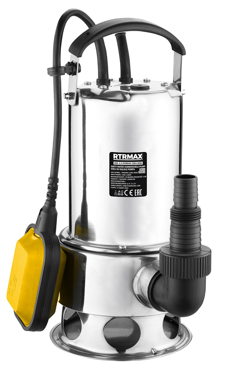 RTRMAX RTM840 11 m 3/4''-1 1/4'' 1100 W 15500 L/S. Kirli Su Dalgıç Pompa