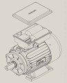 Gamak 0.37 kw (1/2 HP) 3000 D/D (MSD 71 2a) 220 V Monofaze Kalkış Daimi Kondansatörlü Elektrik Motoru - Alüminyum