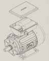 Gamak 0.37 kw (1/2 HP) 1500 D/D (MSD 71 4b) 220 V Monofaze Kalkış Daimi Kondansatörlü Elektrik Motoru - Alüminyum