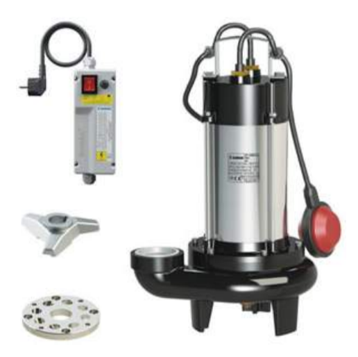 Sumak SBRM18/2 1.35 kw 1.8 HP 2900 D/D 220 V Monofaze Bıçaklı Foseptik Dalgıç Pompası (10 m Kablo+Flatörlü+Panolu)
