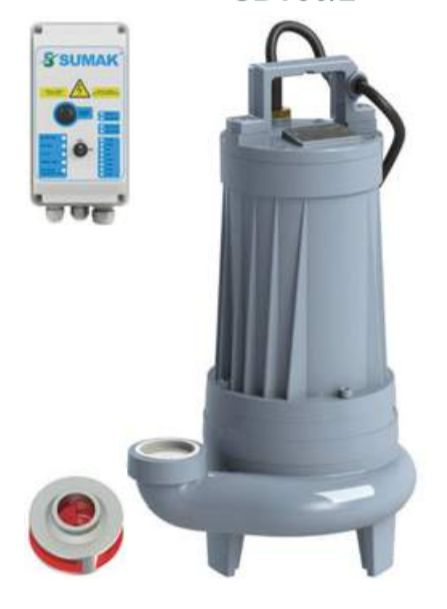 Sumak SDT30/2 2.2 kw 3 HP 2900 D/D 380 V Trifaze Foseptik Dalgıç Pompası (10 m Kablo+Flatörlü+Panolu)