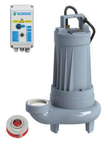 Sumak SDT40/3 3 kw 4 HP 2900 D/D 380 V Trifaze Foseptik Dalgıç Pompası (10 m Kablo+Flatörlü+Panolu)