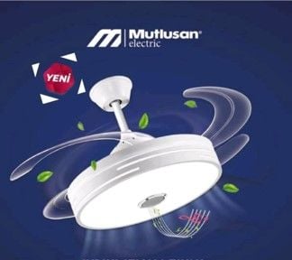 Mutlusan (20'') 52 cm 30 W 250 D/D 230 V Monofaze Aydınlatmalı Bluetoothlu Uzaktan Kumandalı Tavan Vantilatörü