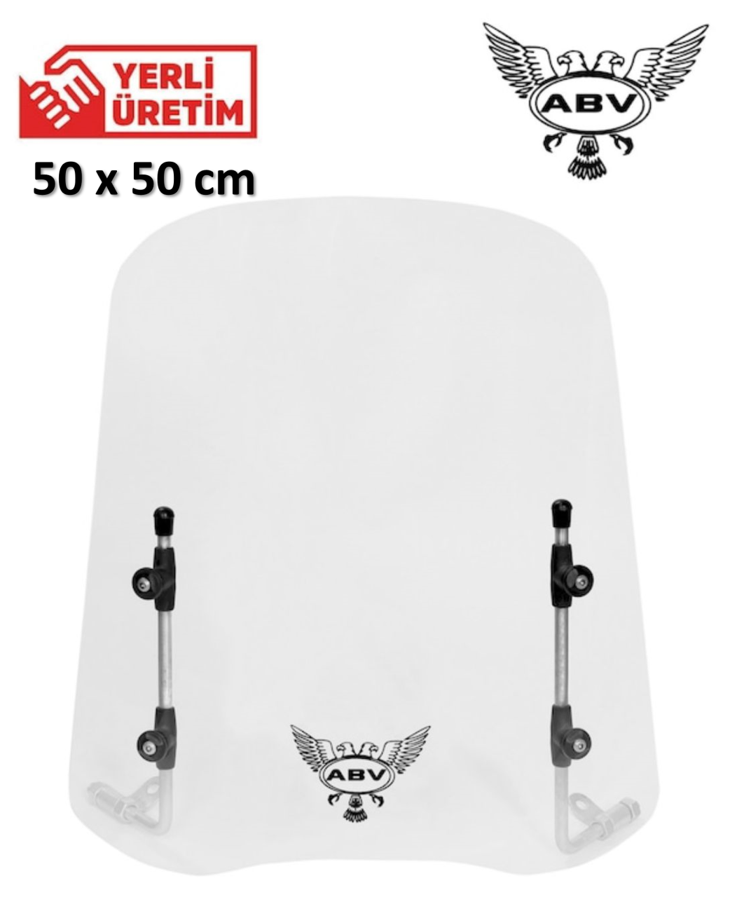 ABV Üniversal Şeffaf Siperlik (49x49 cm) + Bağlantı Ekipmanı