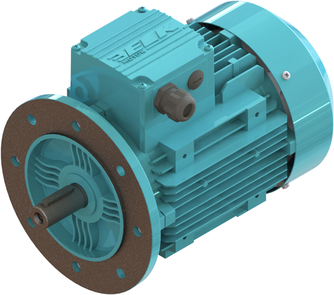 ELK 0.37 kw (1/2 HP) 1500 D/D (2EL071M4C) 380 V Trifaze IE2 Elektrik Motoru - Alüminyum B5 - Ayaksız Flanşlı
