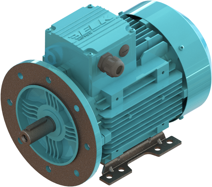 ELK 0.55 kw (3/4 HP) 1500 D/D (2EL080M4B) 380 V Trifaze IE2 Elektrik Motoru - Alüminyum B35 - Ayaklı Flanşlı