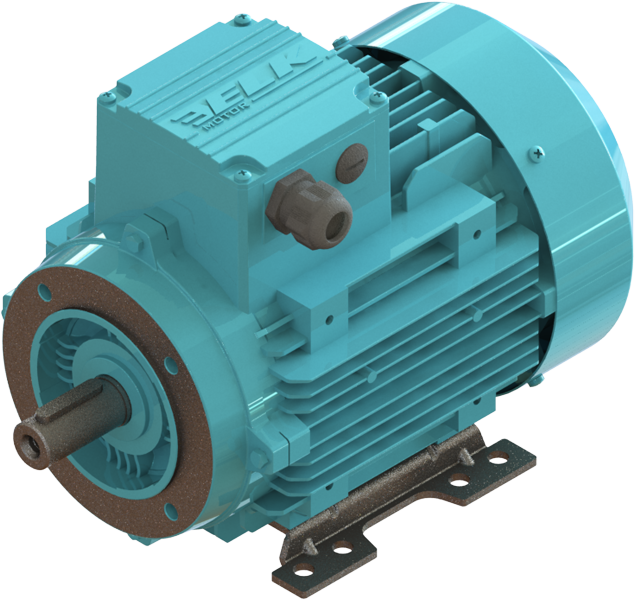 ELK 0.18 kw (1/4 HP) 1000 D/D (2EL071M6B) 380 V Trifaze IE2 Elektrik Motoru - Alüminyum B34 - Ayaklı Flanşlı