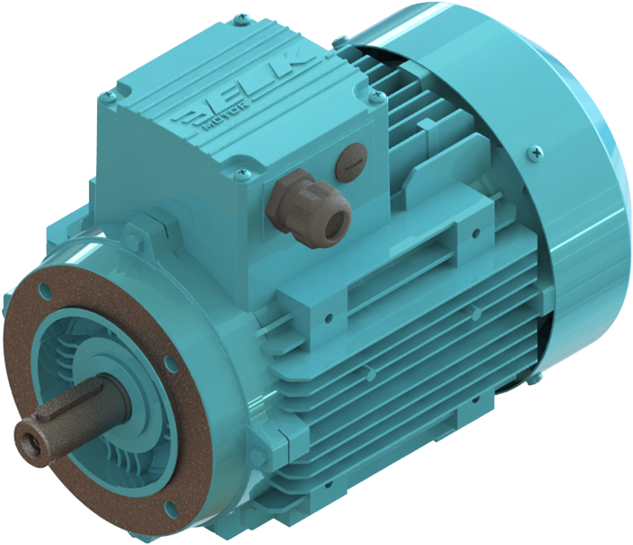 ELK 0.37 kw (1/2 HP) 1000 D/D (2EL080M6A) 380 V Trifaze IE2 Elektrik Motoru - Alüminyum B14 - Ayaksız Flanşlı