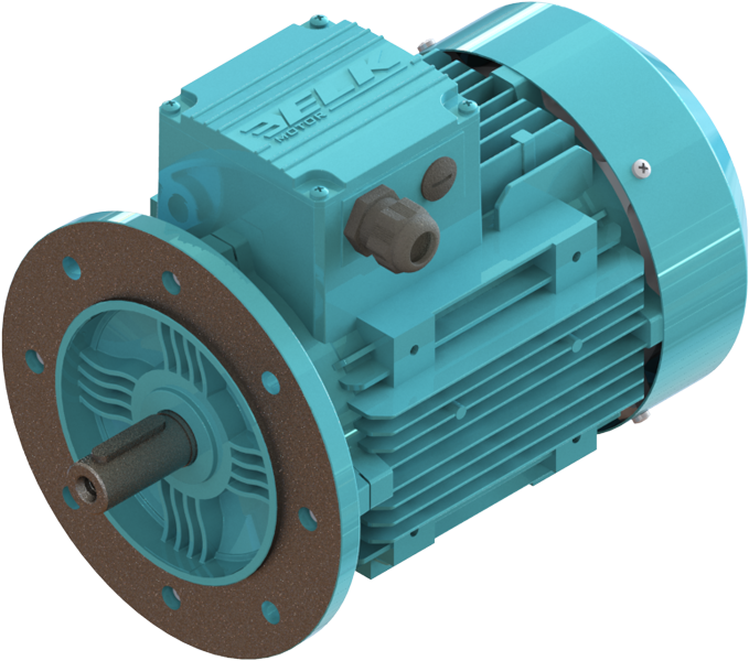 ELK 0.55 kw (3/4 HP) 1000 D/D (2EL080M6B) 380 V Trifaze IE2 Elektrik Motoru - Alüminyum B5 - Ayaksız Flanşlı