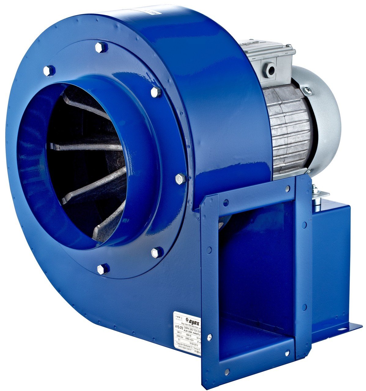 AYAS OBRS-140-2K-T 2800 D/D 380 V Trifaze Tek Emişli Seyrek Alüminyum Döküm Kanatlı Radyal Fan