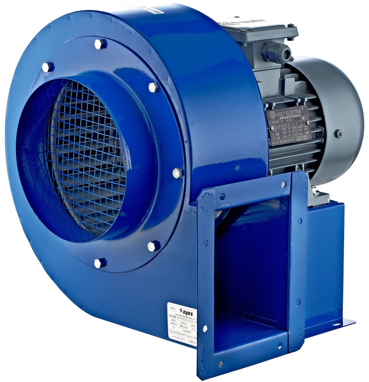 Ayas OBRA-260-4K-M 1400 D/D 220 V Monofaze Tek Emişli Radyal Fan