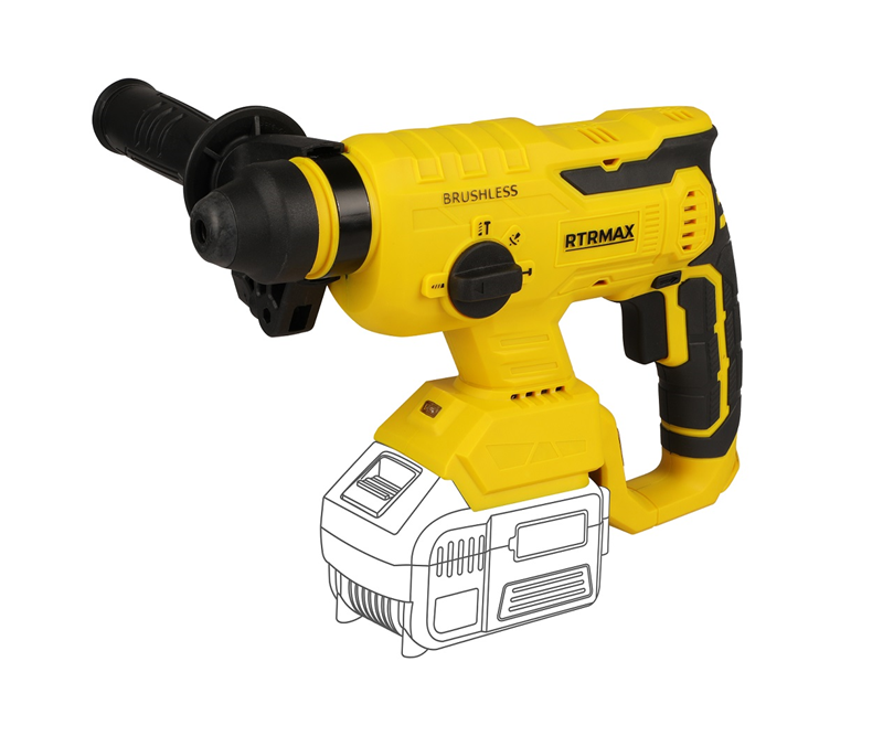 RTRMAX RTX2095B 2.2 Jul 0-1350 D/Dk 18V Li-ion Çift Akü 4 Ah Akülü Pnömatik Kırıcı Delici (Akü Hariç)